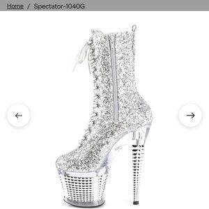 Pleaser Rhinestone Stiletto Heel Boot
